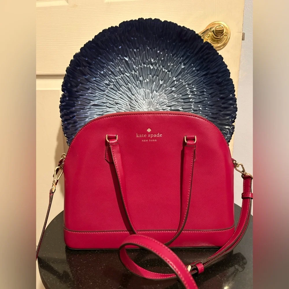 Kate Spade Raspberry Dome Purse w/ Crossbody Strap